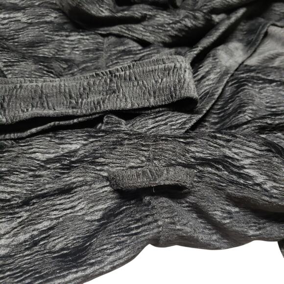 Polagram Textured Velour Midi Dress L V-Neck Belted Pockets Elegant Modest Fit - Picture 9 of 15